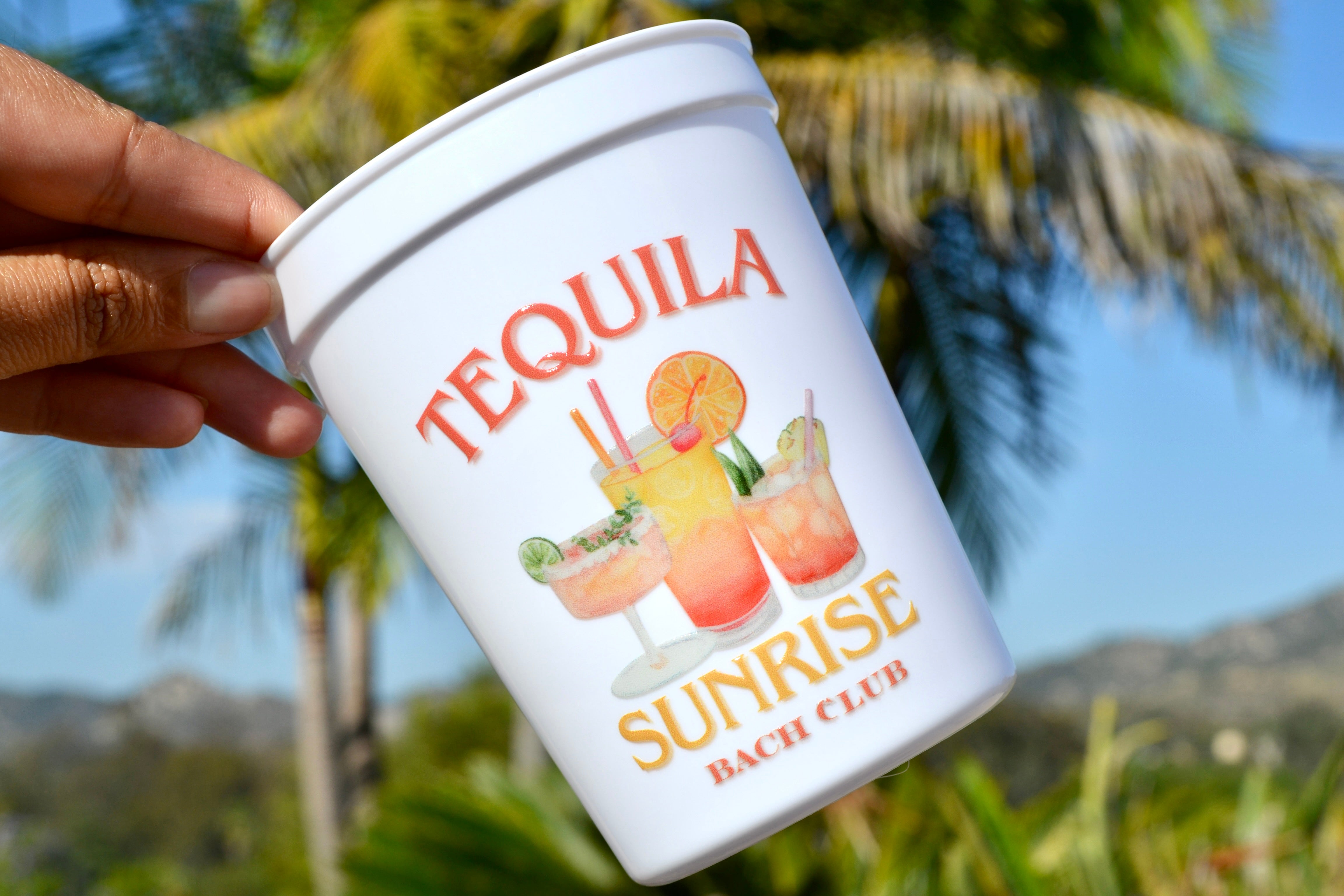 Tequila Sunrise Bachelorette Party Cups