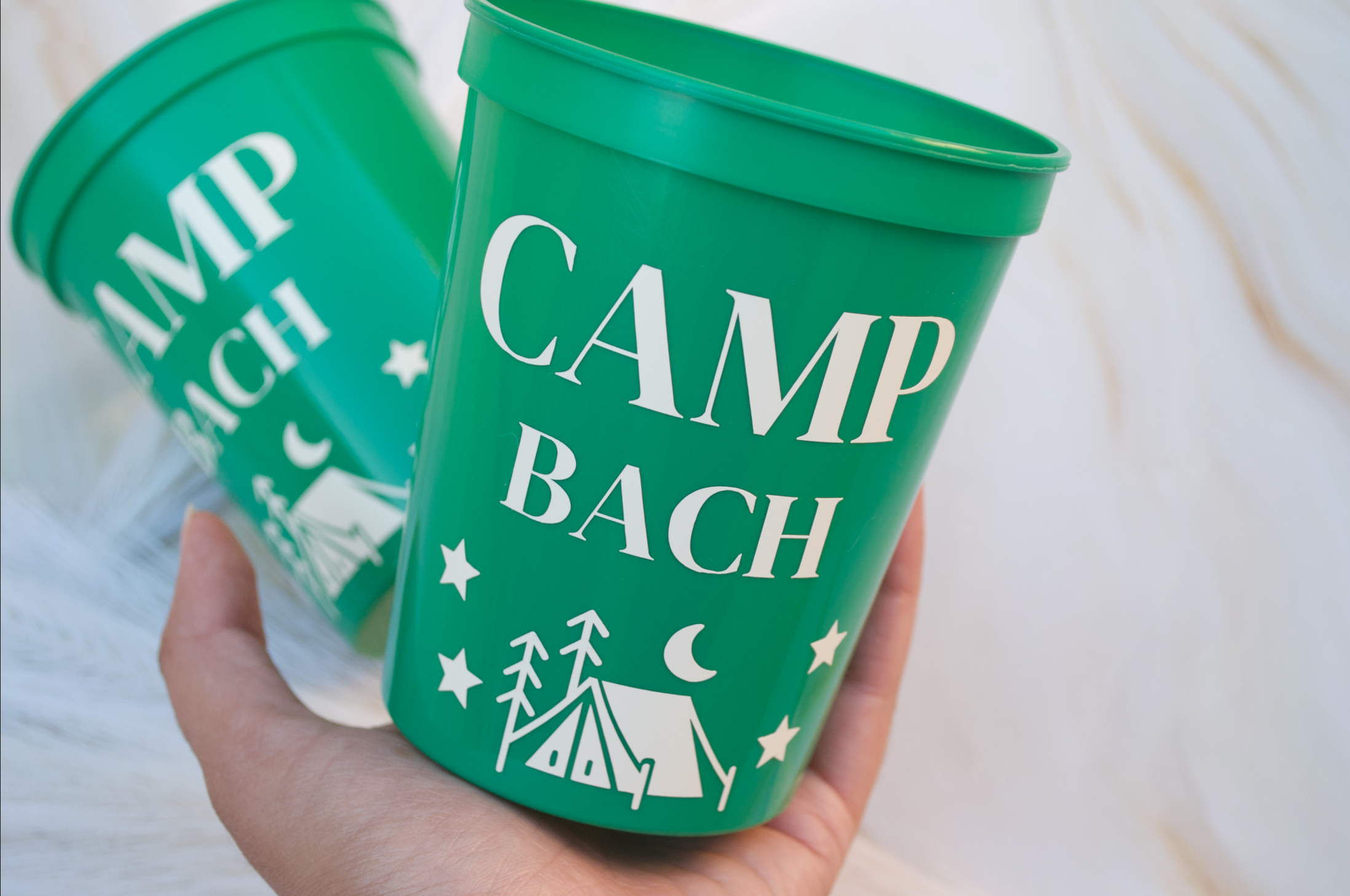 Green Camping Bachelorette Cups