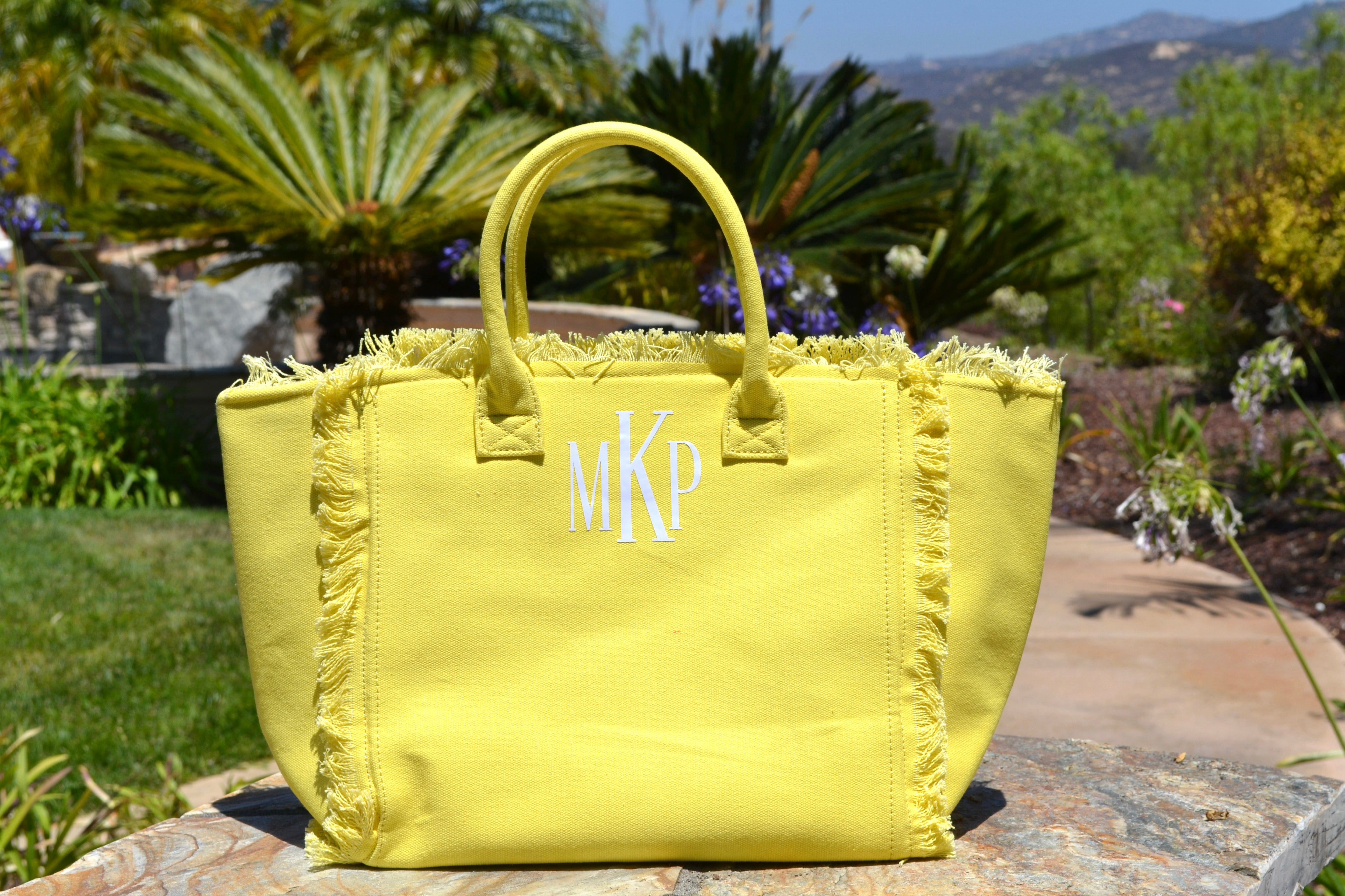 Yellow Monogram Tote Bag