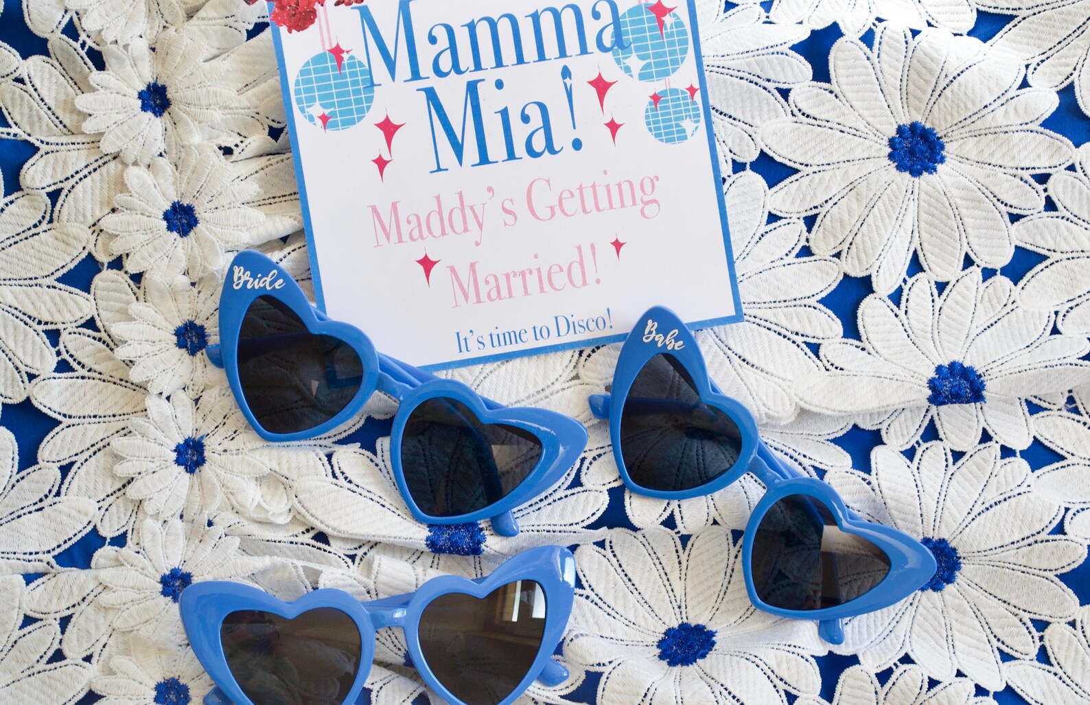 Mamma Mia Blue Heart Sunglasses