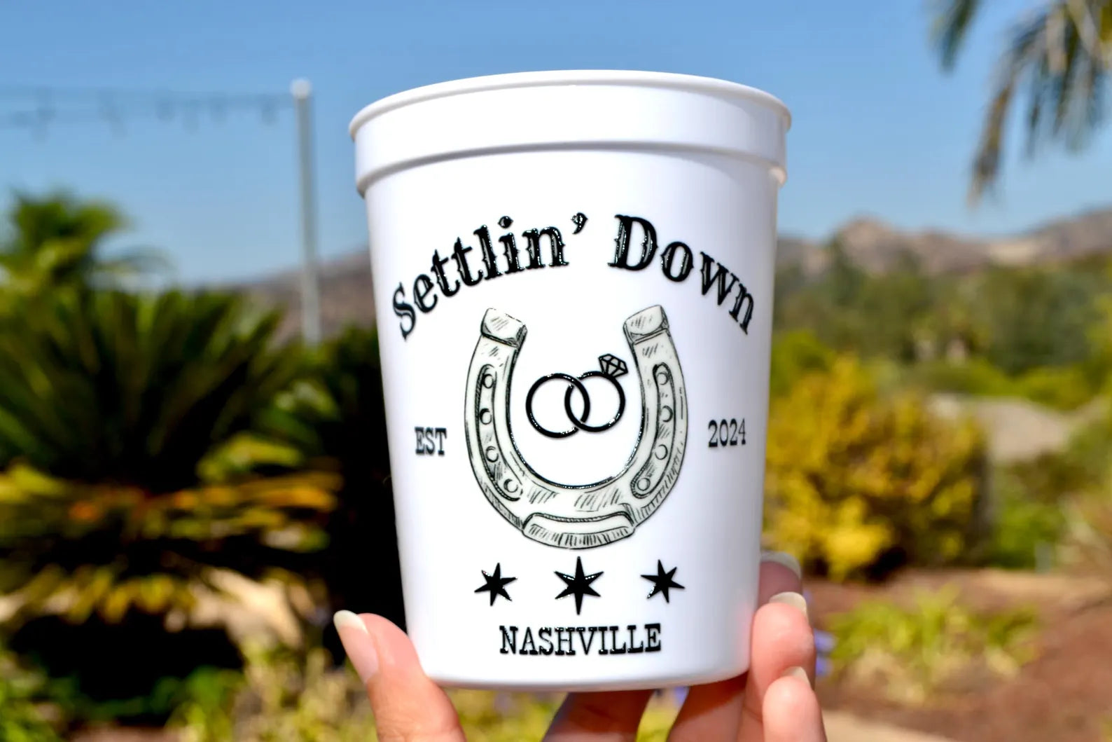 Saddlin Up and Settlin Down Cowgirl Bachelorette Party Cups