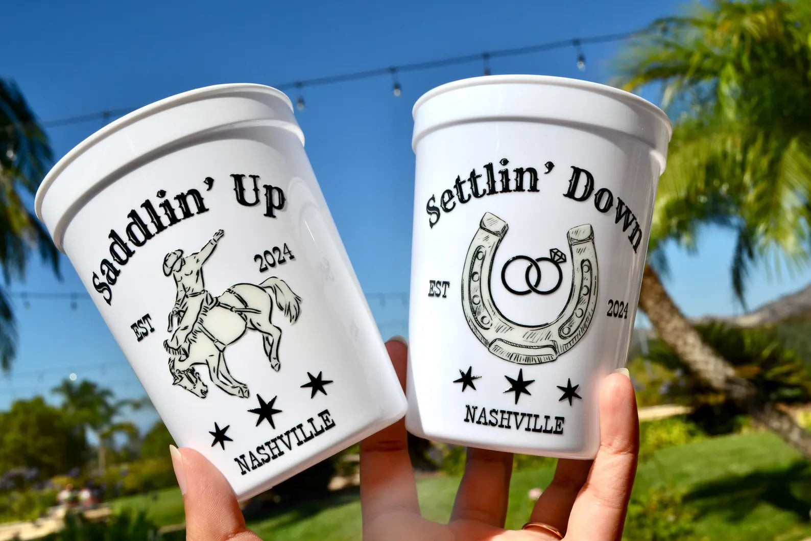 Saddlin Up and Settlin Down Cowgirl Bachelorette Party Cups