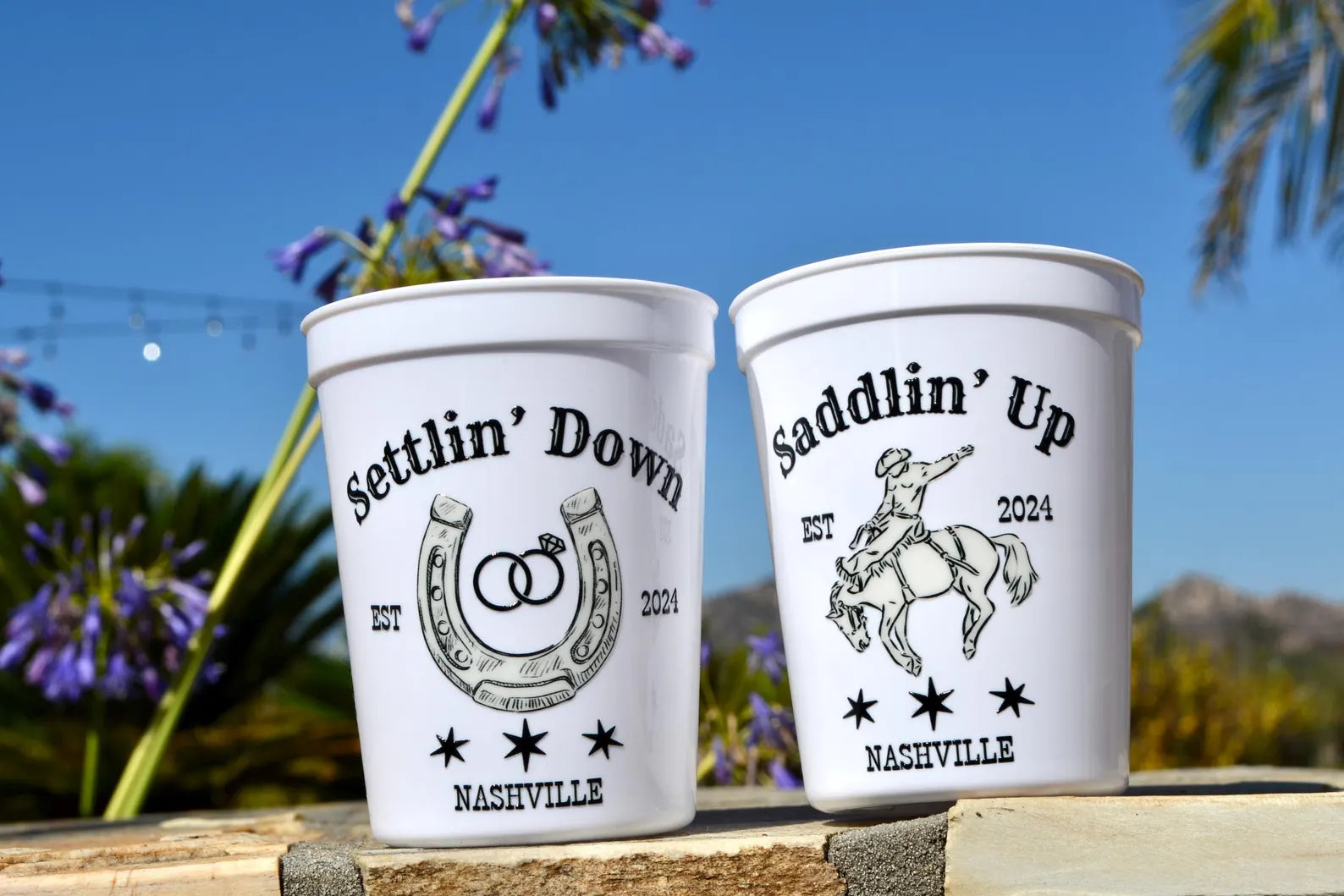 Saddlin Up and Settlin Down Cowgirl Bachelorette Party Cups