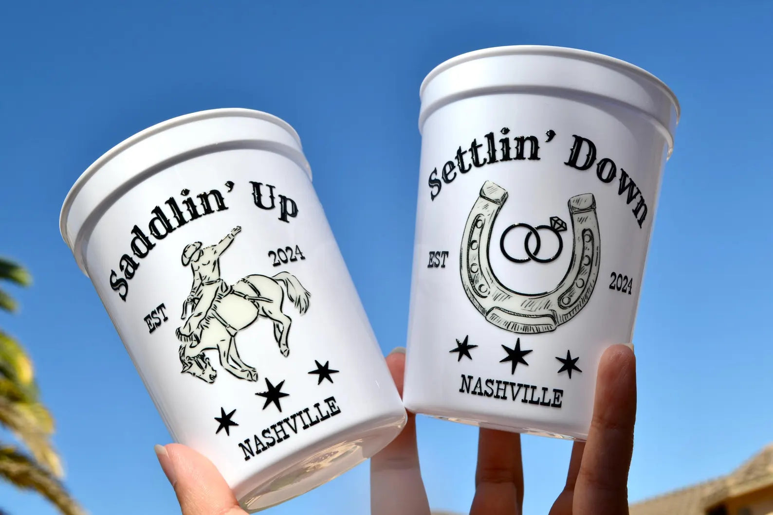 Saddlin Up and Settlin Down Cowgirl Bachelorette Party Cups