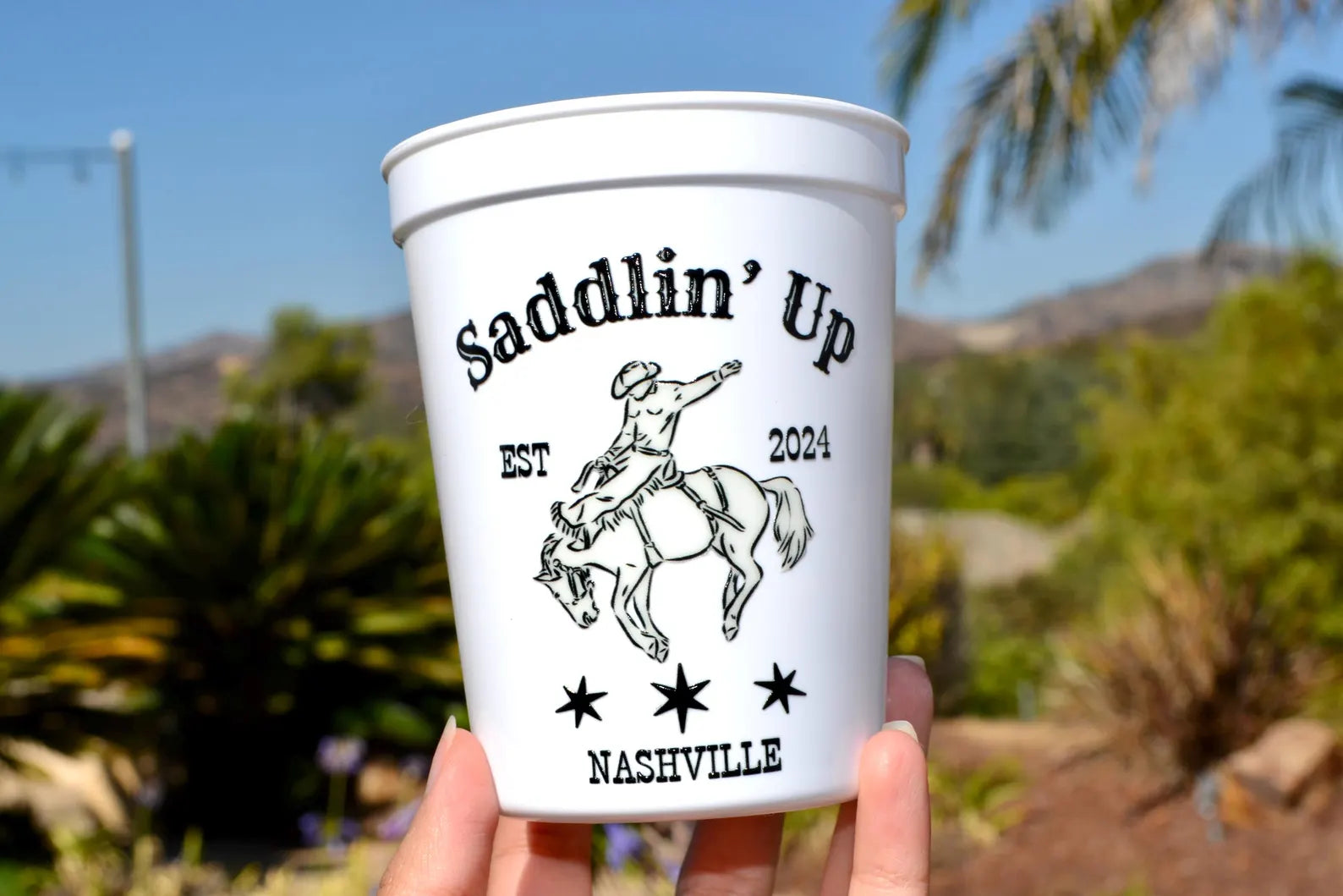 Saddlin Up and Settlin Down Cowgirl Bachelorette Party Cups