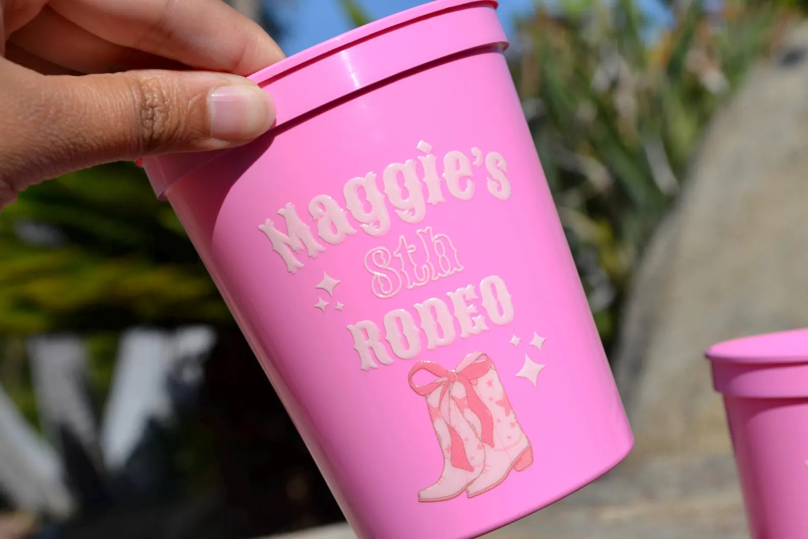 Custom Pink Rodeo Birthday Party Cups