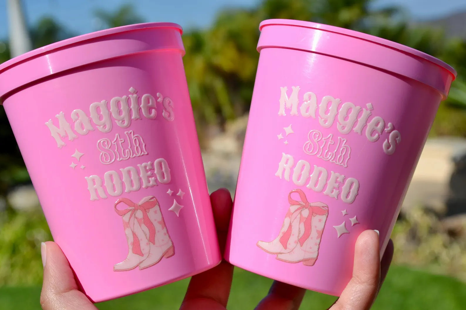 Custom Pink Rodeo Birthday Party Cups