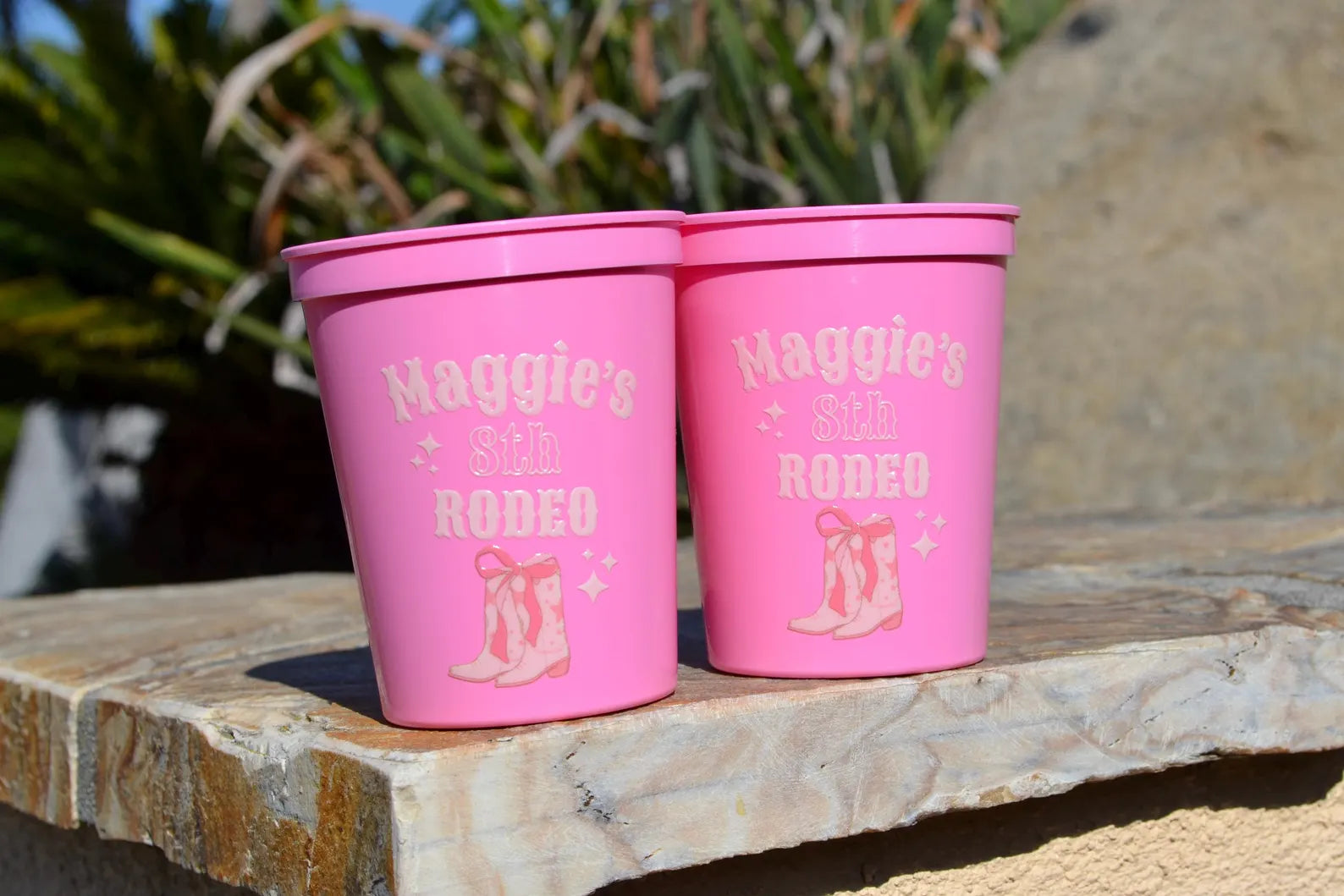 Custom Pink Rodeo Birthday Party Cups