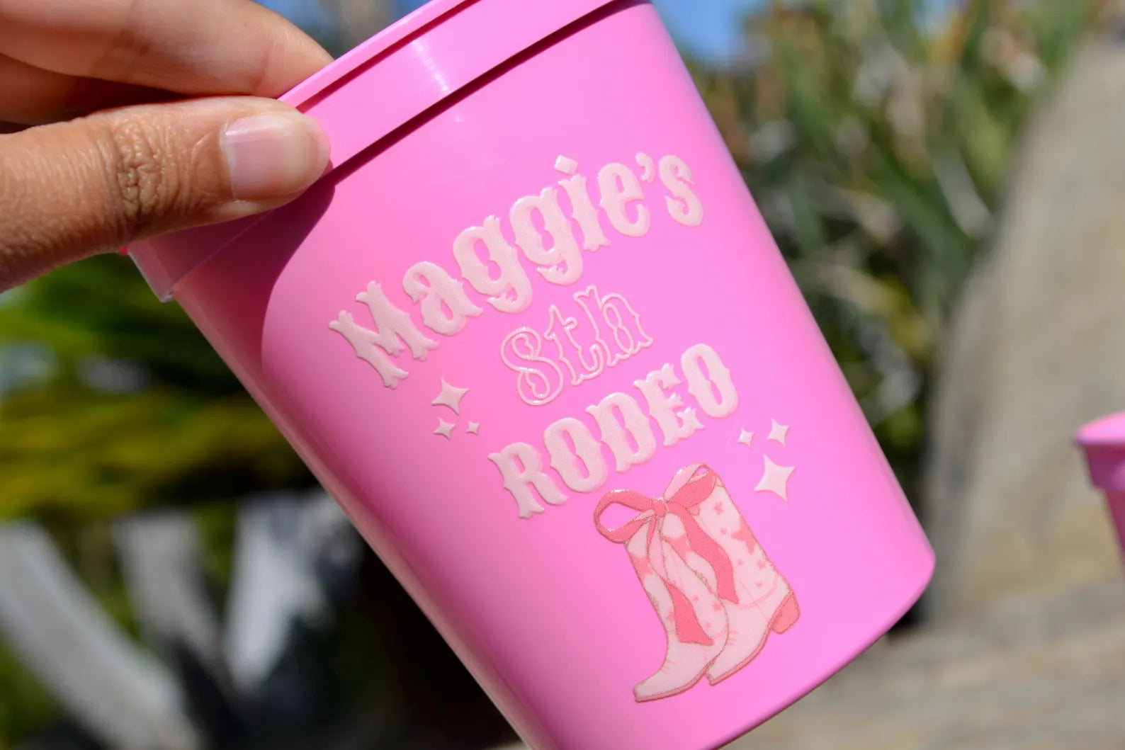 Custom Pink Rodeo Birthday Party Cups