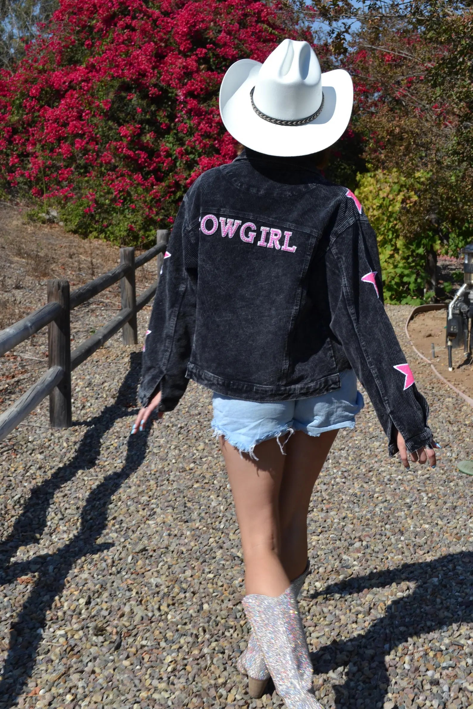 Custom Black Star Cowgirl Corduroy Jacket