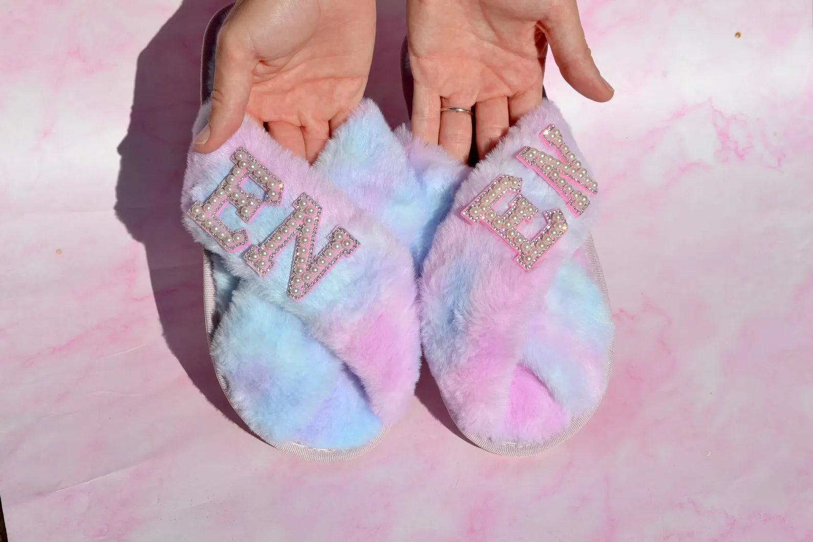 Custom Blue She found her Lover Bachelorette Party Fuzzy Slippers