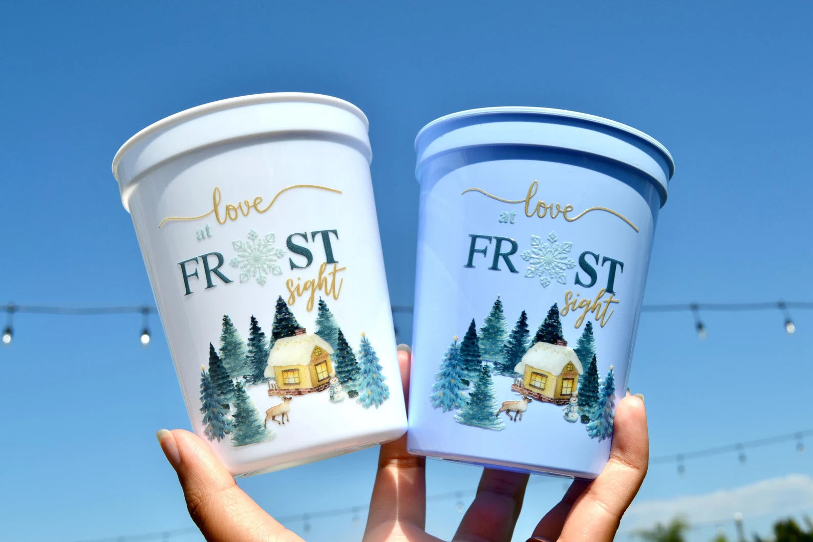 Love at Frost Sight Bridal Shower Cups