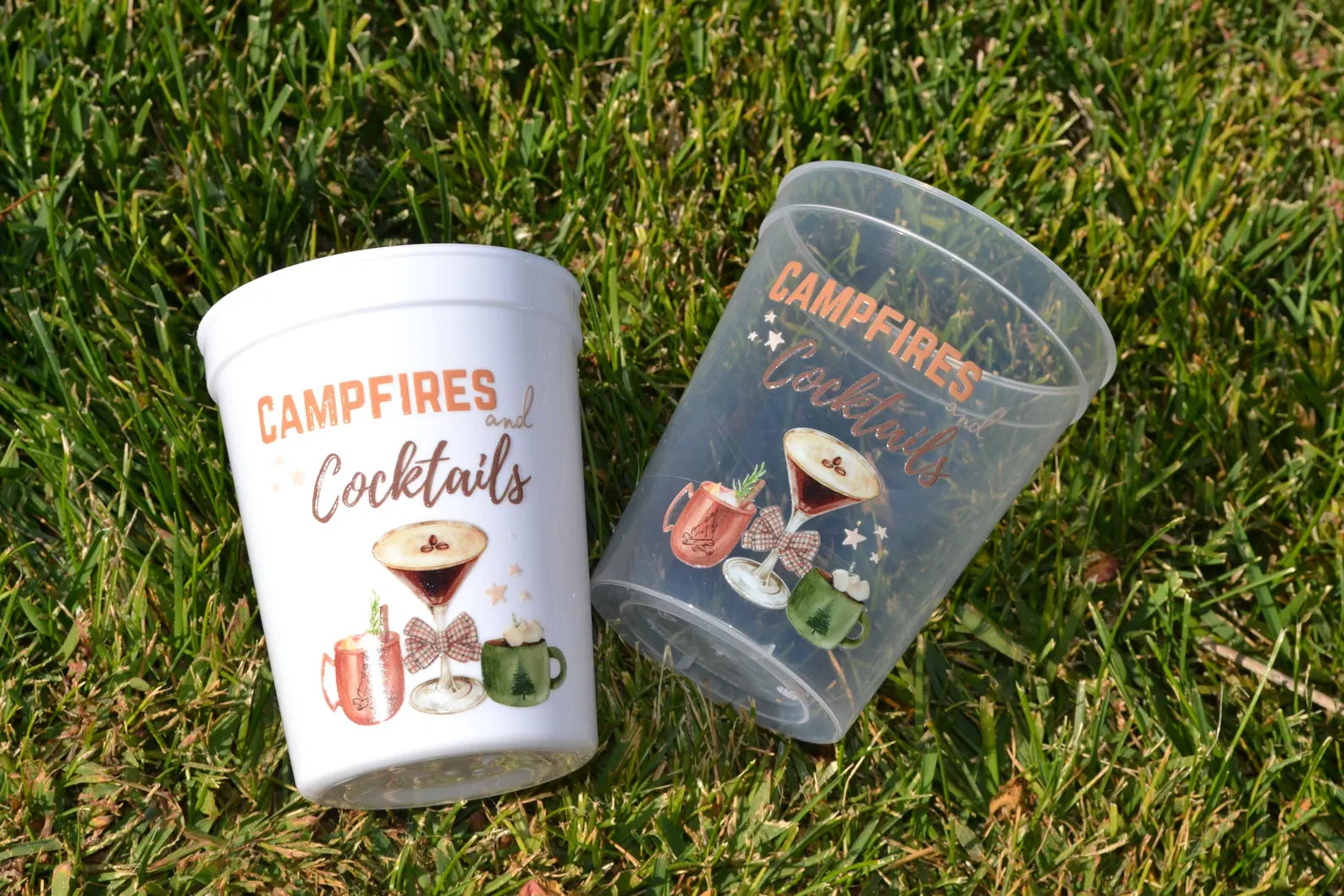 Campfires and Cocktails Party Cups