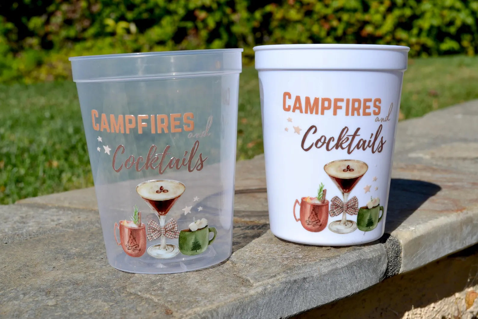 Campfires and Cocktails Party Cups