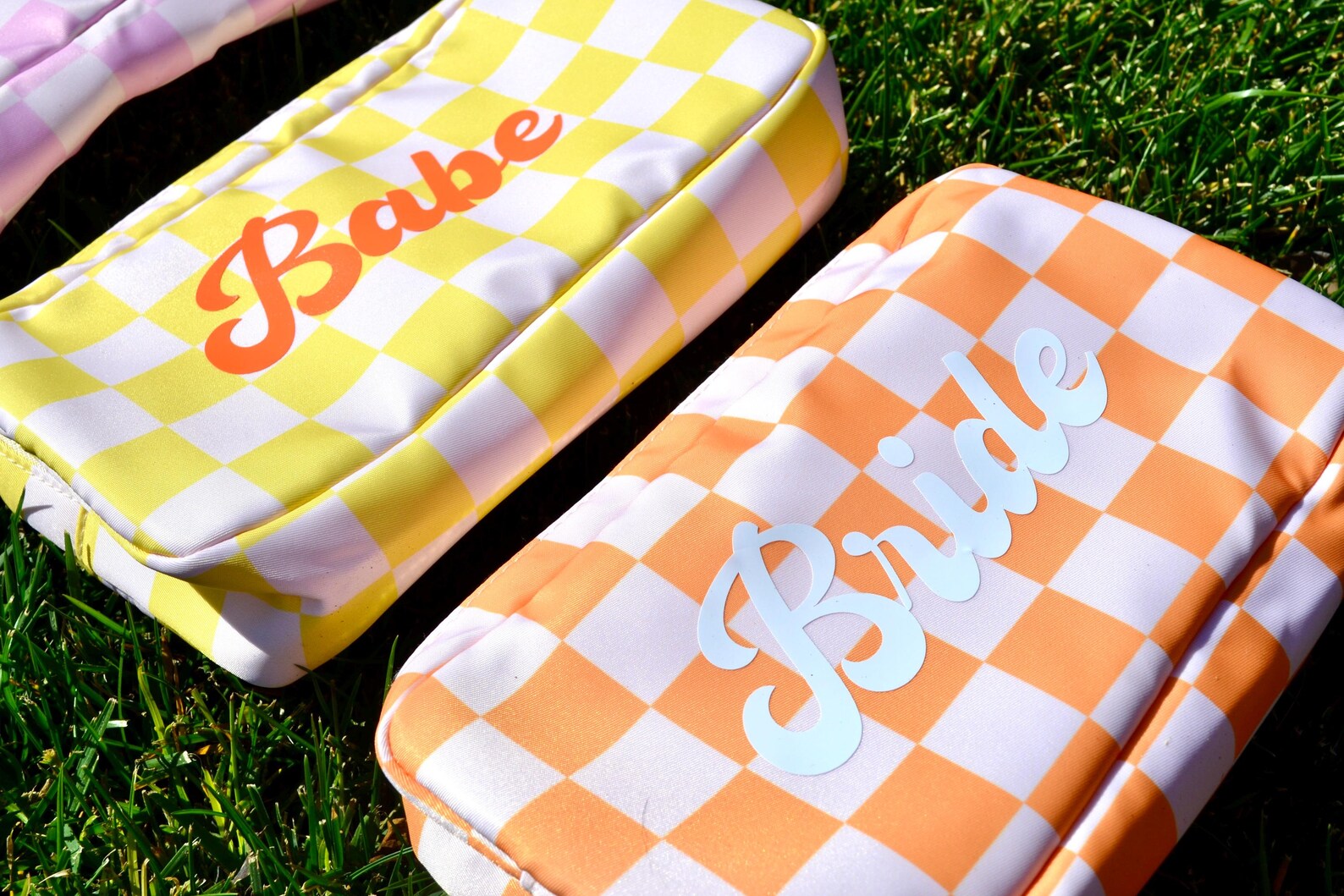 Custom Waterproof Checkered Makeup Bag