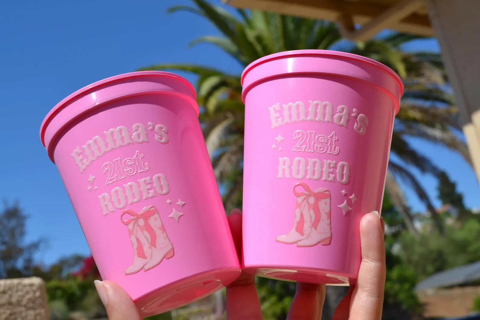 Custom Pink Rodeo Birthday Party Cups