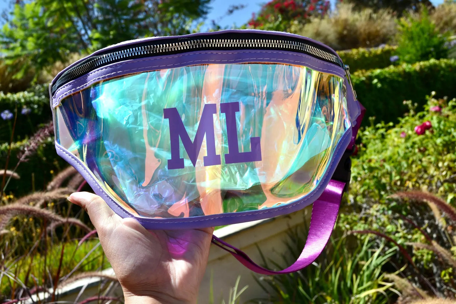 Custom Initial Holographic Fanny Pack