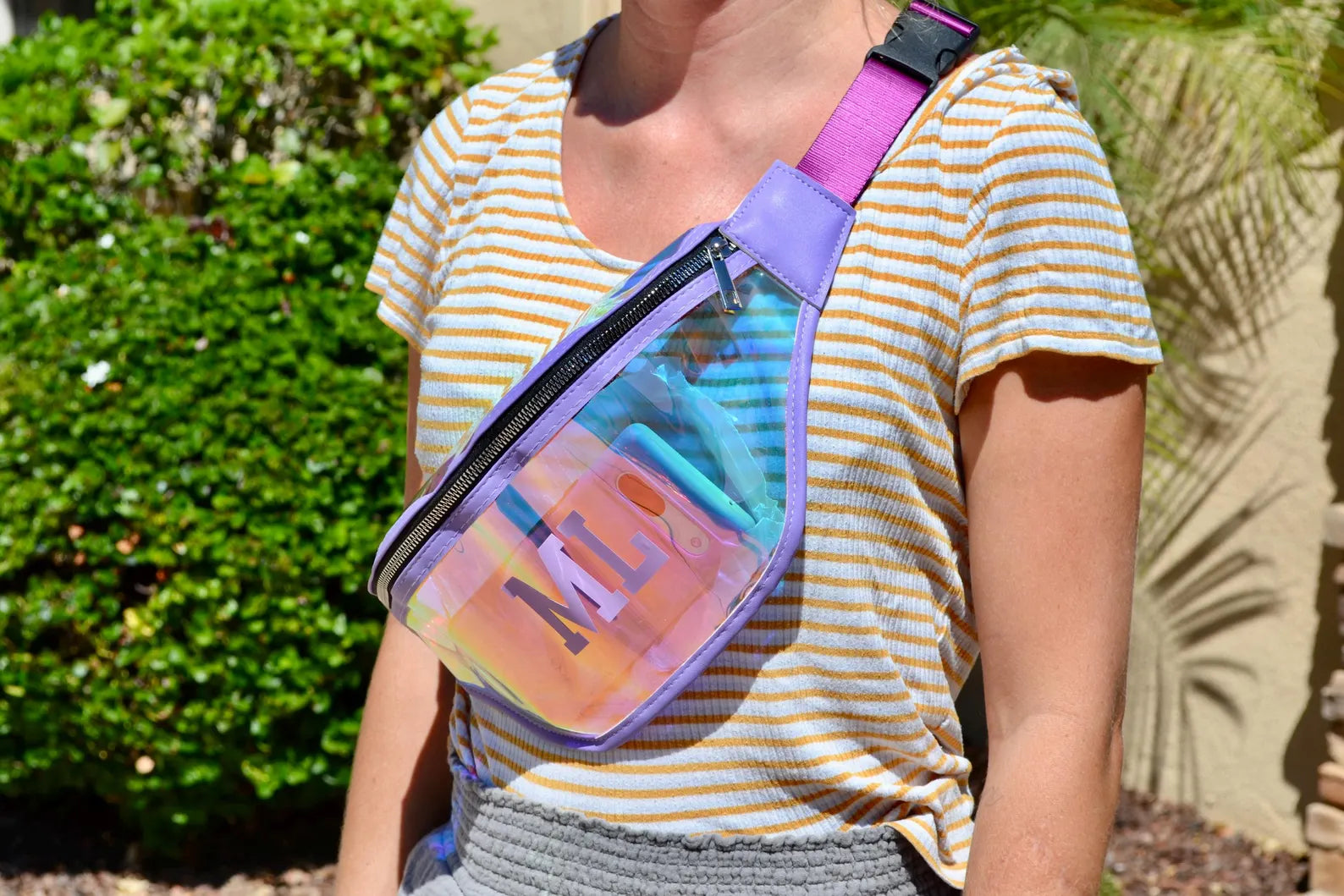 Custom Initial Holographic Fanny Pack