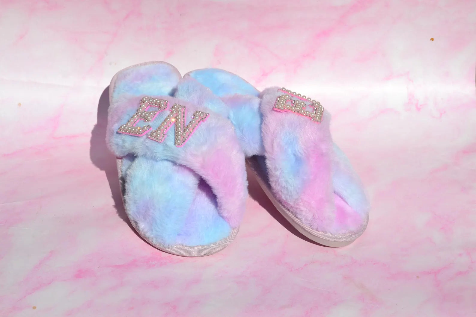 Custom Blue She found her Lover Bachelorette Party Fuzzy Slippers