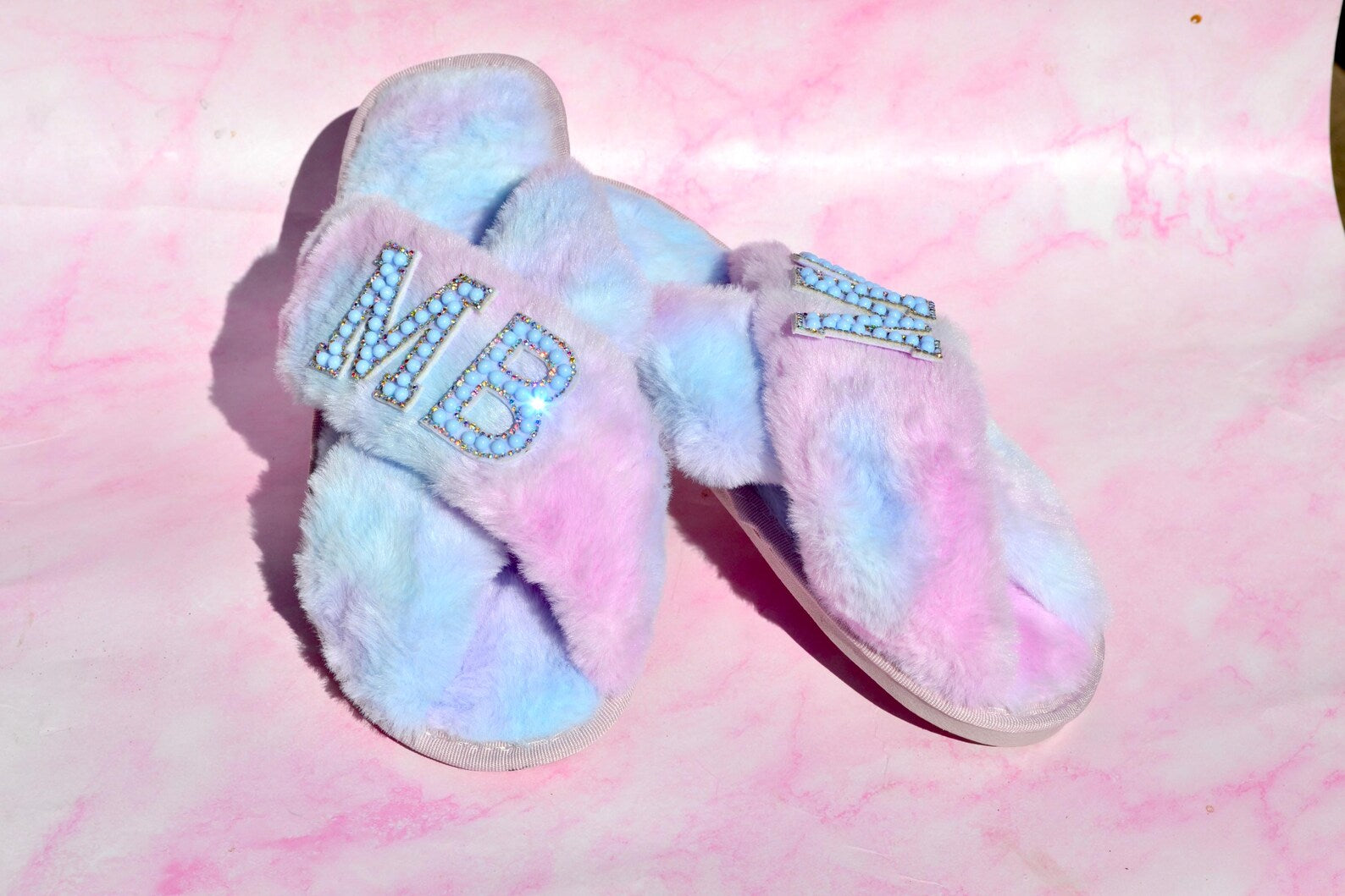 Custom Blue She found her Lover Bachelorette Party Fuzzy Slippers