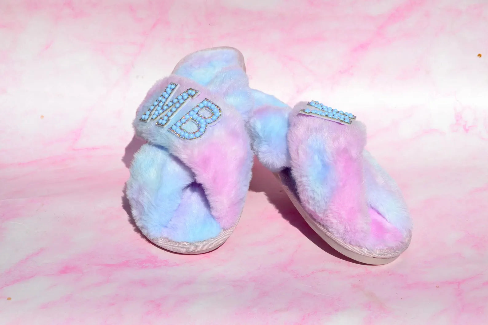 Custom Blue She found her Lover Bachelorette Party Fuzzy Slippers