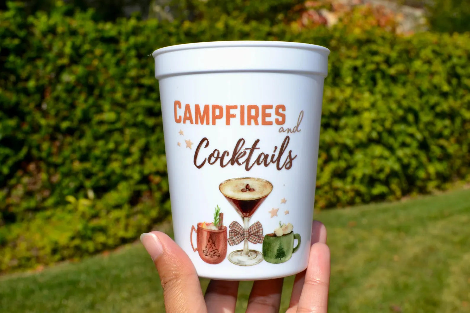 Campfires and Cocktails Party Cups