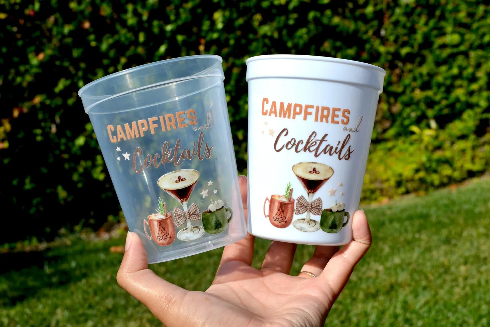 Campfires and Cocktails Party Cups