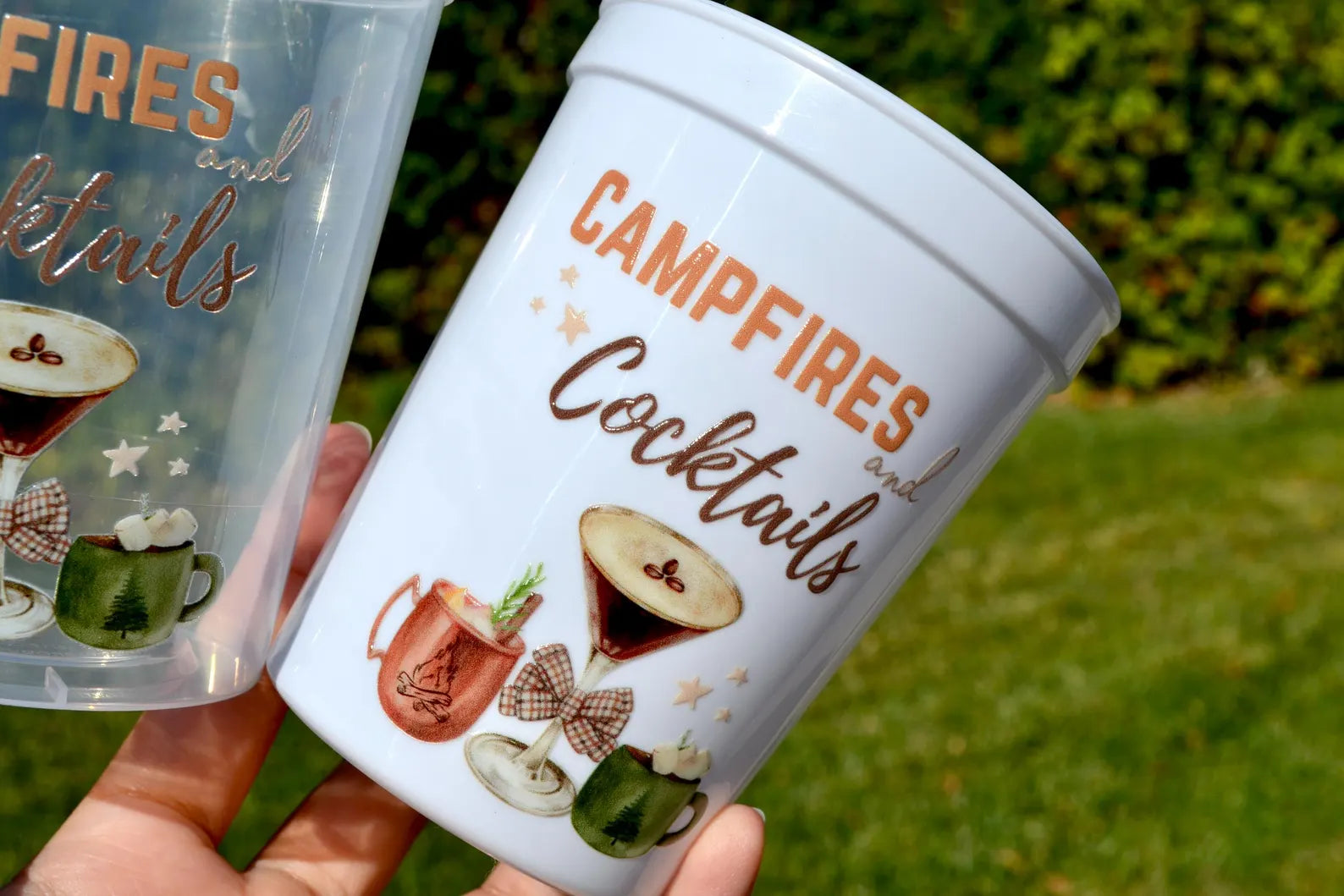 Campfires and Cocktails Party Cups