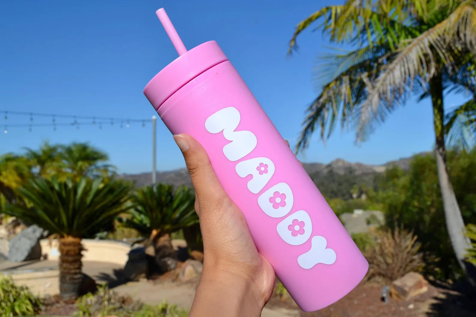 Custom Orange Pink Blue Retro Skinny Tumblers